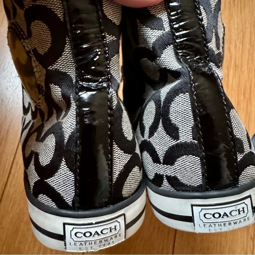 Coach Women's Black and Grey Patterned Sneakers